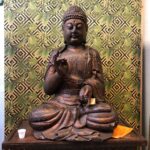 Statua Buddha Mongolia originale in legno