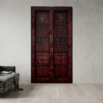 Porta Indiana "Maharaja Crimson" in Legno Massello Laccato