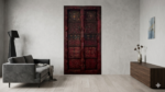 Porta Indiana "Maharaja Crimson" in Legno Massello Laccato