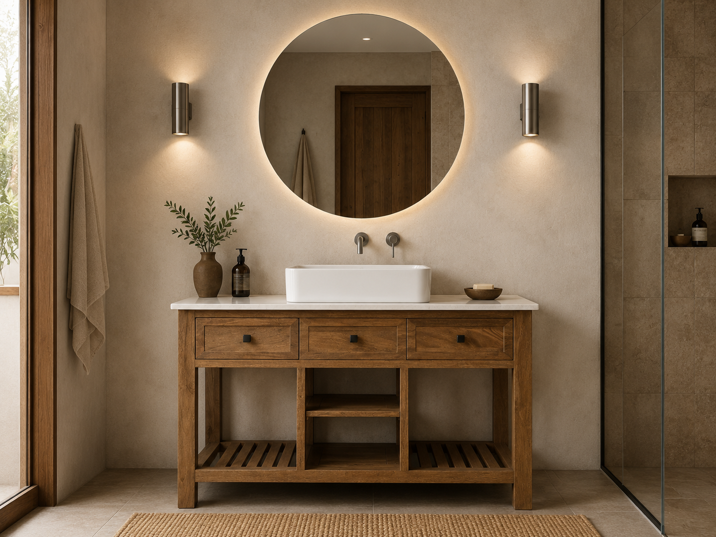 bagno1 Mobile Bagno "Essenza Naturale" con Lavabo da Appoggio - immagine 1
