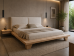 Letto Artigianale "Etereo" in Legno Massello di Frassino