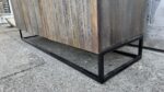 Credenza Artigianale "Monolite" - Legno Massello e Intarsi in Marmo Grigio - immagine 4