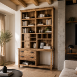 Libreria e Vetrina Artigianale in Legno Massello - "Radici"
