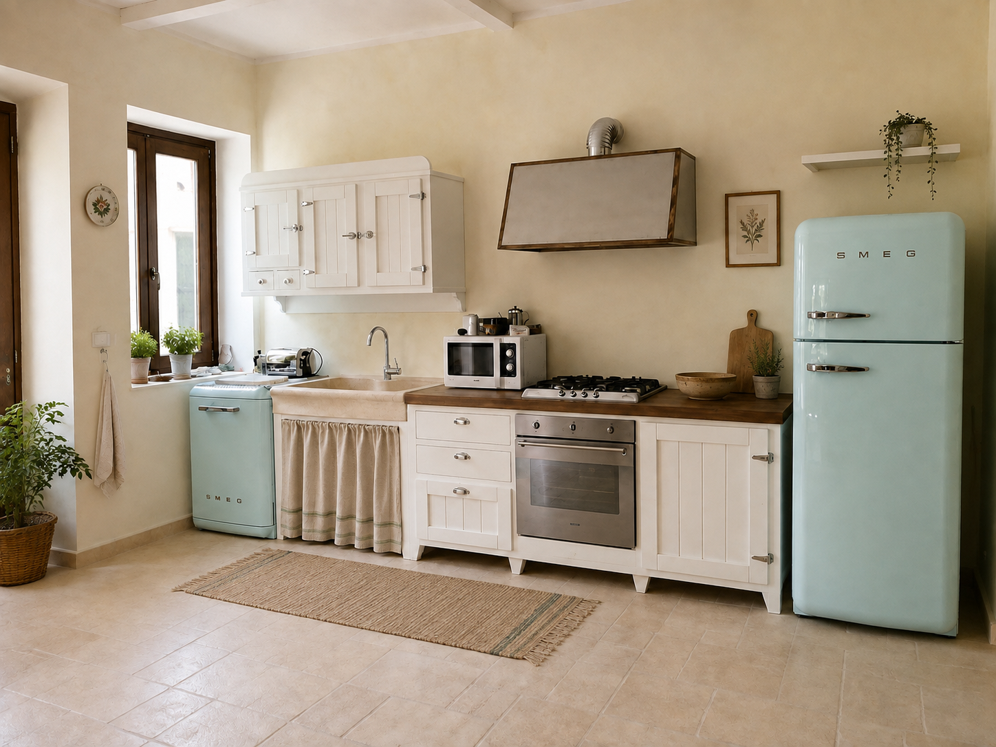 CUCINA Cucina Artigianale con Elettrodomestici Iconici - "Vintage Pastel" - immagine 1